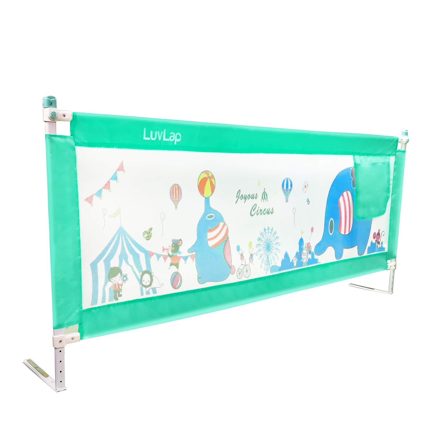 LuvLap multifunctional high chair for babies and kids, featuring a 3-in-1 design including a booster seat with wheels, alongside LuvLap bed safety guards in vibrant colors for child protection. www.usmile,.toys